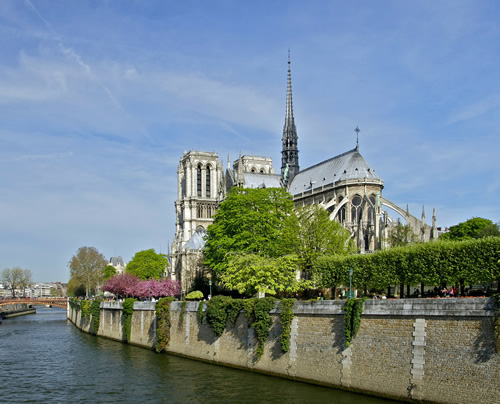 A view of Notre Dame in Paris.