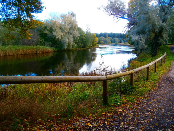 Biking adventures in the beautiful green Estonia countryside along a river.