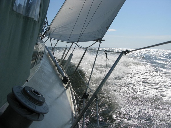 on the sailing boat