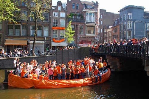 Amsterdam barge during festival