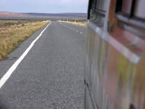 Road in Australia seen campervan