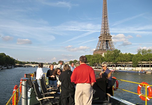 Barging on the Seine river in Paris