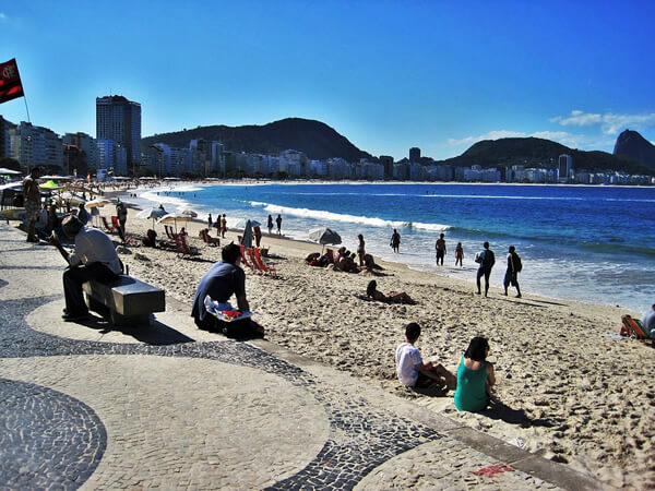 Be safe at the Copabana beach in busy Rio