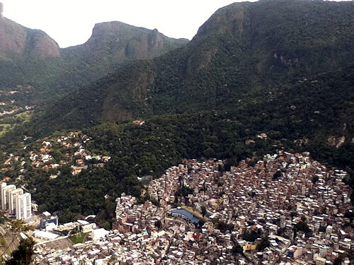 View of Rocinha favela in Rio de Janeiro, Brazil