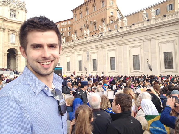 Andy at the bustling Vatican