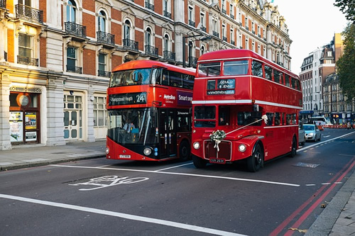 London double-decker buses.