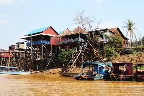 Houses on stilts at Tonle Sap Lake