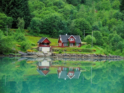 View of Fjaerland, Norway