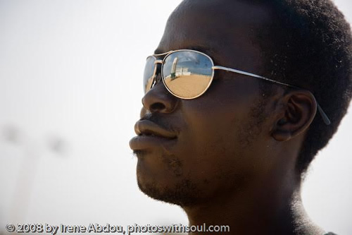 Dakar, Senegal with a young man in glasses.
