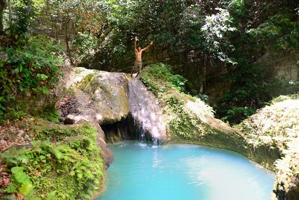 Our guide Juanin had just as much fun jumping into God's Pools
