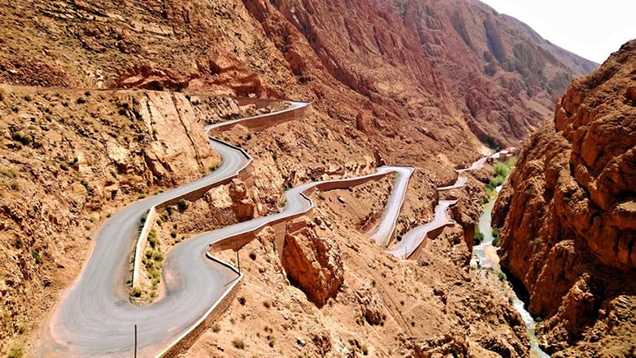 Dangerous road in Morocco