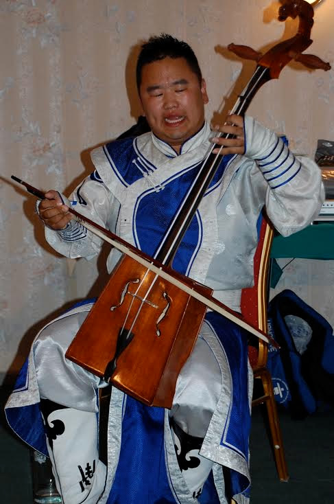 Fiddle band in Mongolia ger camp