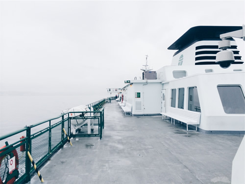 Ferry at sea.