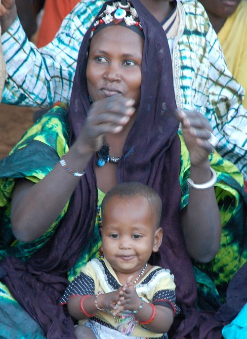 Festival: Woman enjoying with child