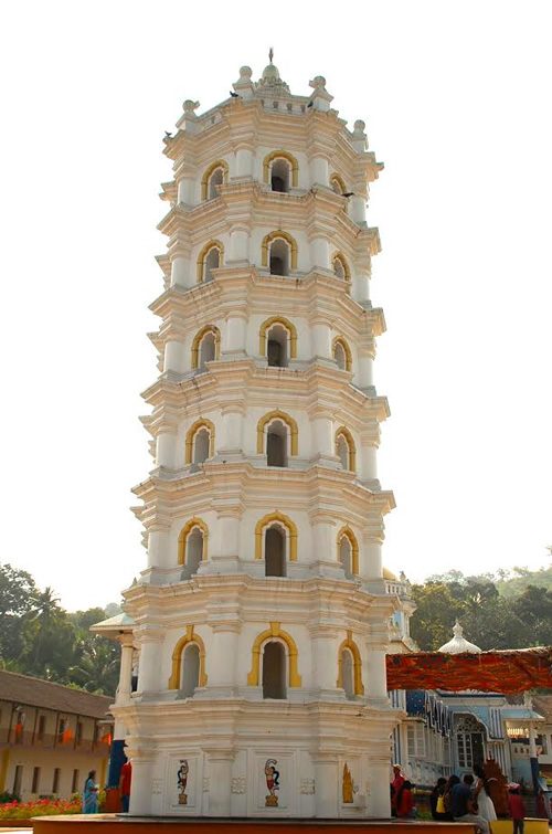 The lamp tower of the Shri Manguesh Temple near Ponda