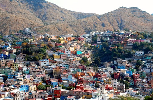 The city of Guanajuato, built on hill slopes