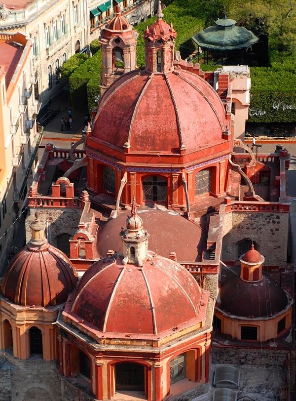 Domes of Templo San Diego in Guanajuato.