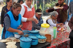 Home-made street food being prepared