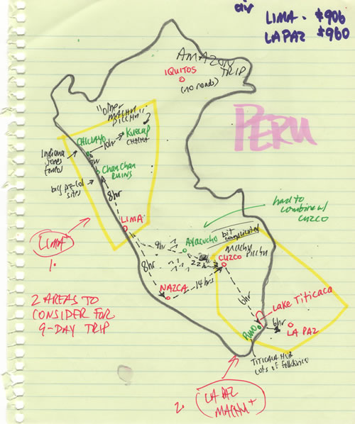 Robert Reid's Peru planning map