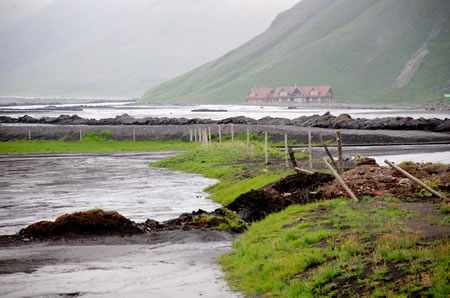 Farmland under the Volcano in Iceland