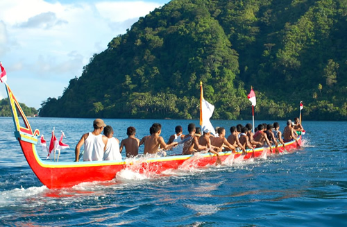 Canoe in Banda islands