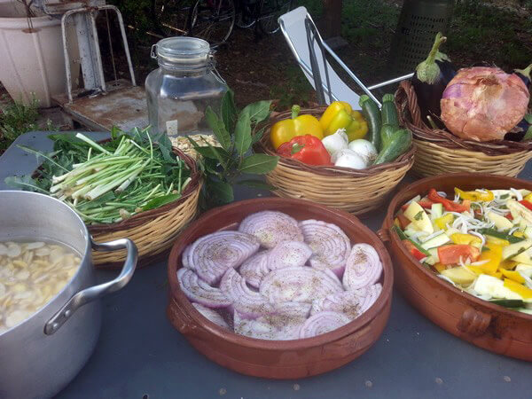 Fresh ingredients at the Cucina in Masseria cooking school in Italy