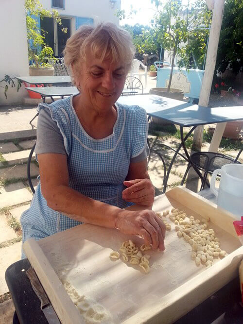 Chef Rita makes paste (cavatelli) the way her grandmother (nonna) did. Photo courtesy of Cucina in Masseria.