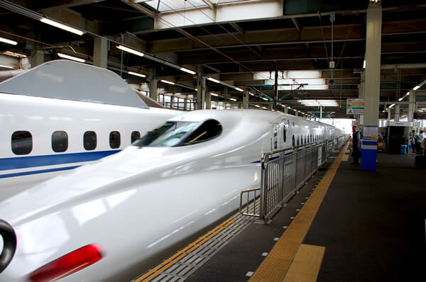 Trains at a station in Japan