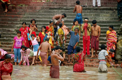 Bathing ghat along the Hooghly river