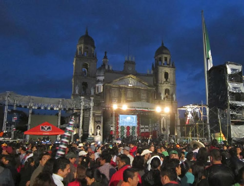 Stage in the center square of Toluca, Mexico