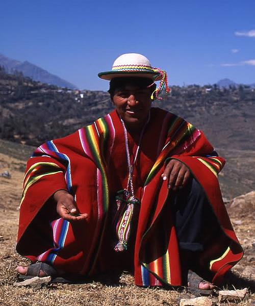 A Kallawaya healer-fortuneteller from Curva, Bolivia. 