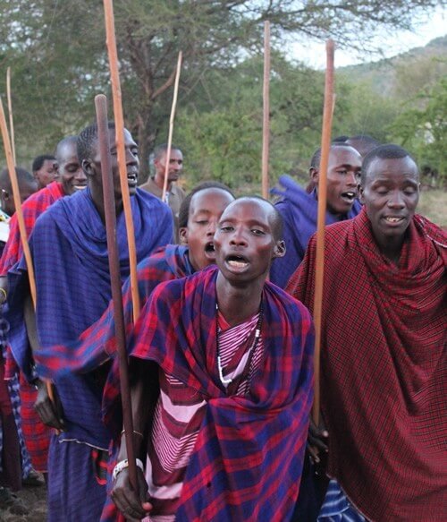 Maasai singing and dancing