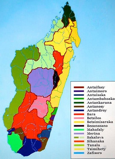 Map of tribes of Madagascar