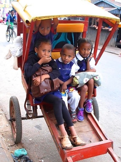 A "school bus" in Ambisotra, Madagascar