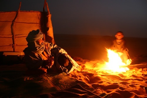 Campfire in the Sahara