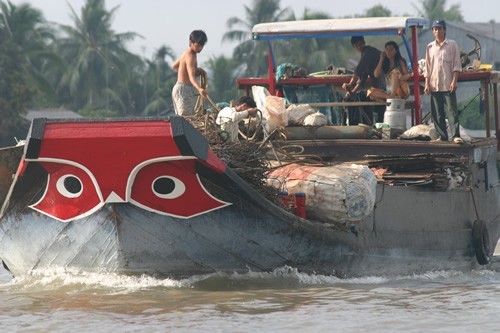 Spirit Eyes floats on the Mekong River