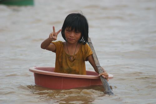 Young paddler on the Mekong River