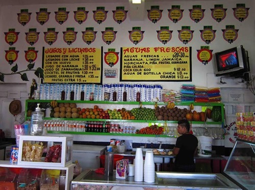 Typical juice bar in Mexico