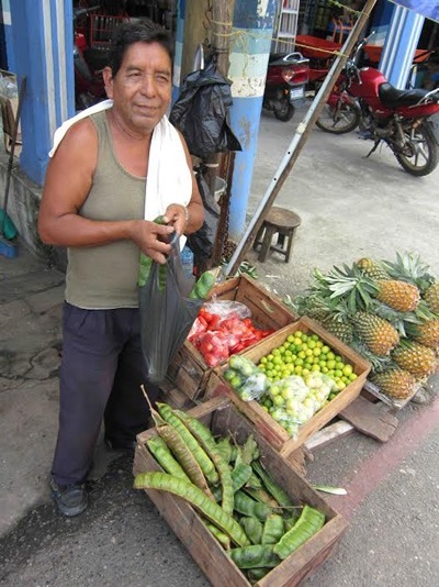 Man with at a market in Mexico