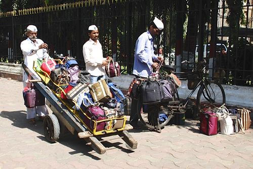 dabbawalas in action at Churchgate Station
