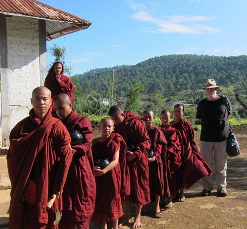 Buddhist monks in Kalaw, Myanmar