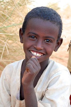 Hospitable boy in Sudan