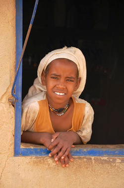 Hospitable girl in Sudan