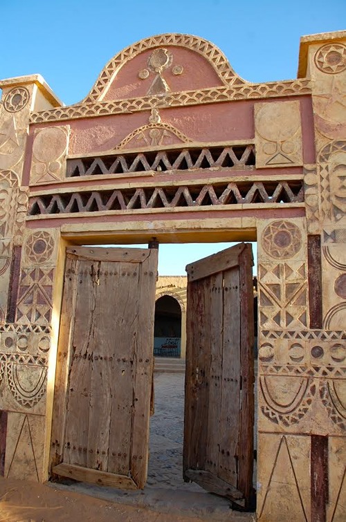 Ancient Nubian door of our hotel for one night
