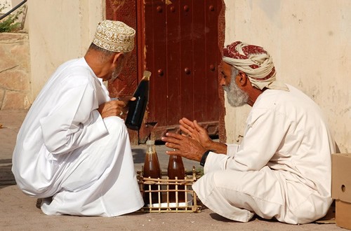 Omani men in traditional dress