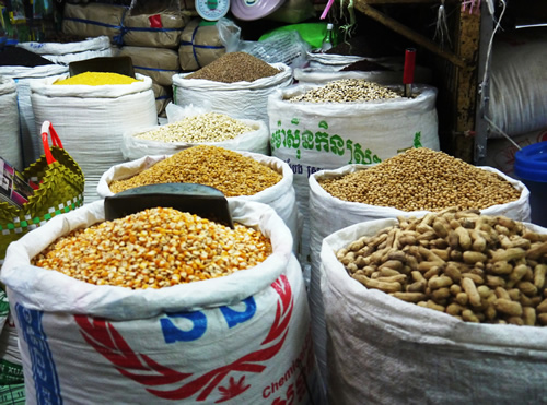 Spices at market in Phnom Penh