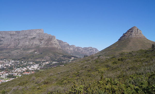 Table Mountain and the Lion’s Head above Cape Town
