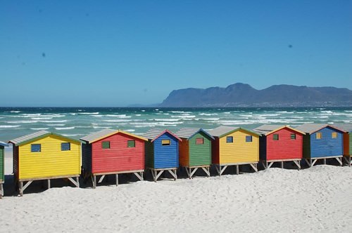 Beach houses of Muizenberg, South Africa