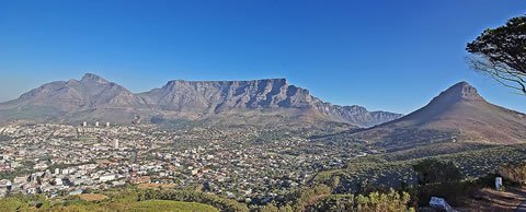 Cape Town, the Mother City, lies beneath Table Mountain.