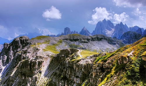 South Tyrol with Dolomites mountains in background